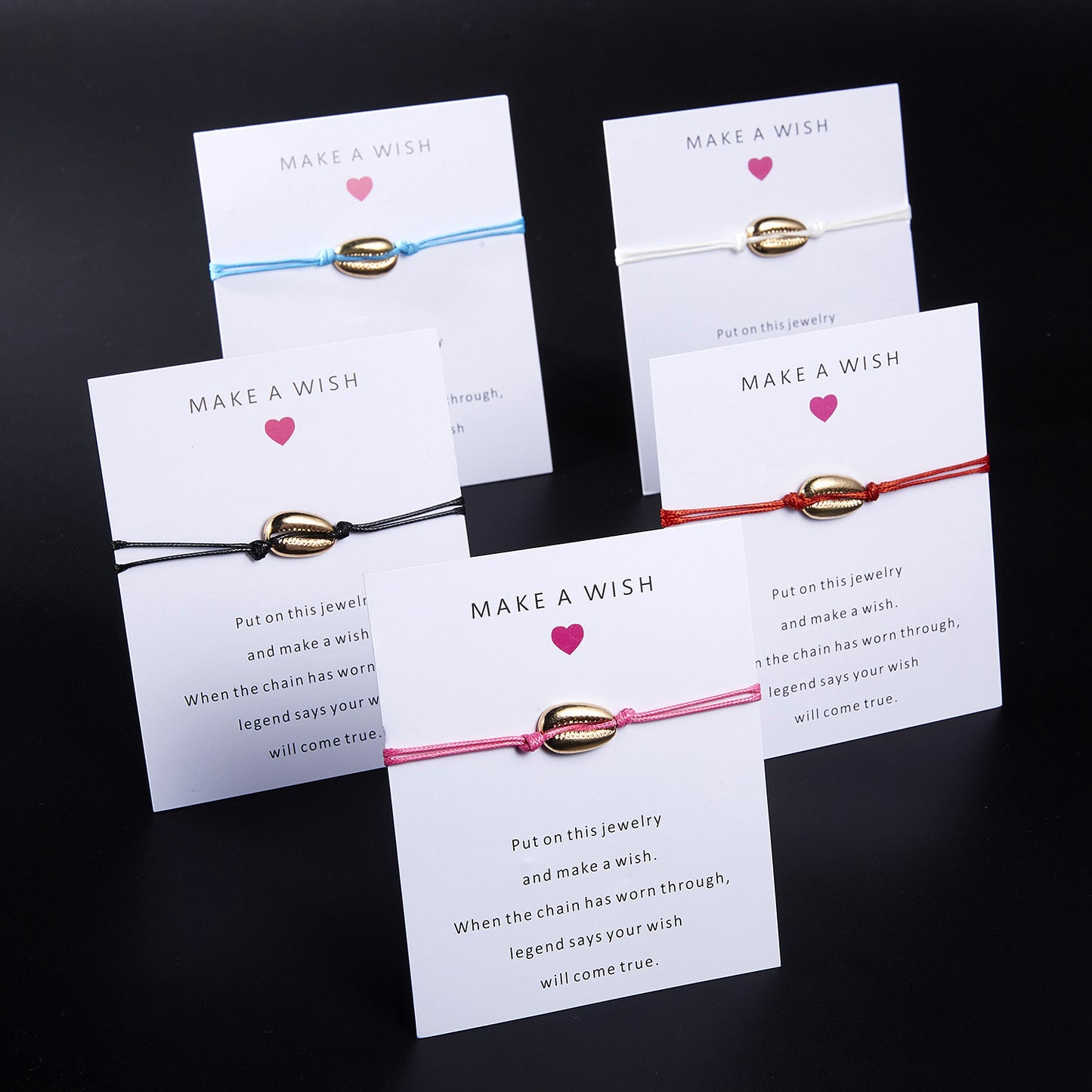 Simple Heart-shaped Paper Card Woven Adjustable Bracelets