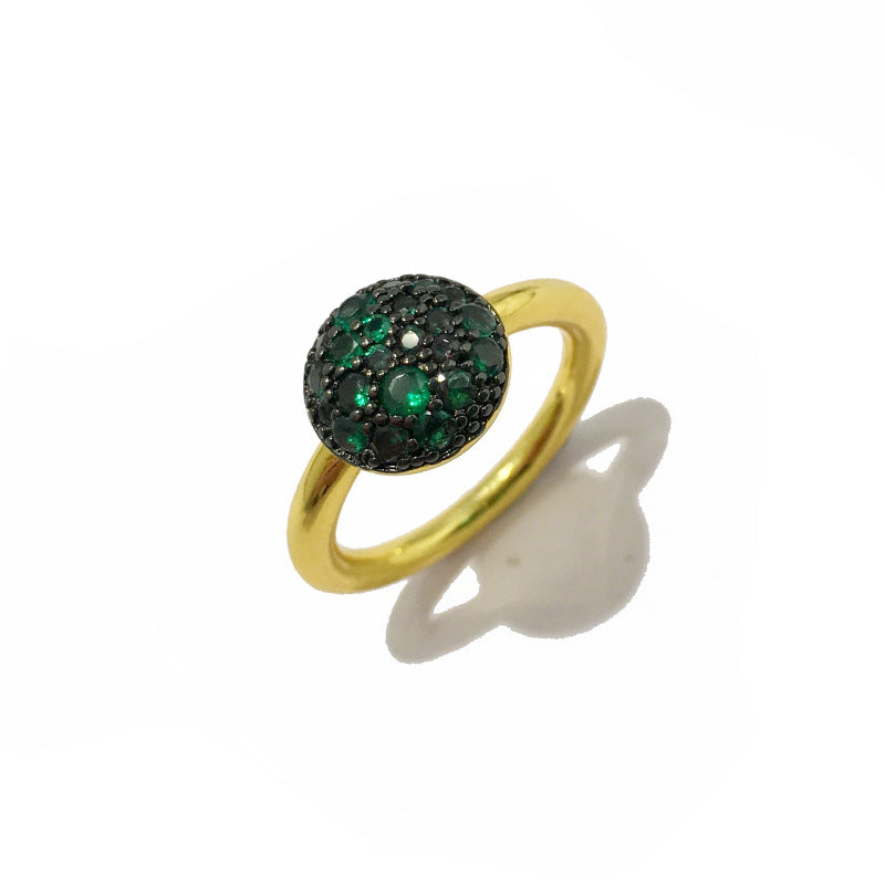 Gorgeous Color Small Mushroom Round Colorful Crystals Female Rings