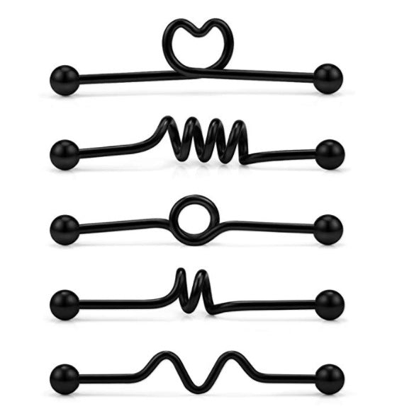 Piece Piercing Industrial Long Brush Holder Earrings