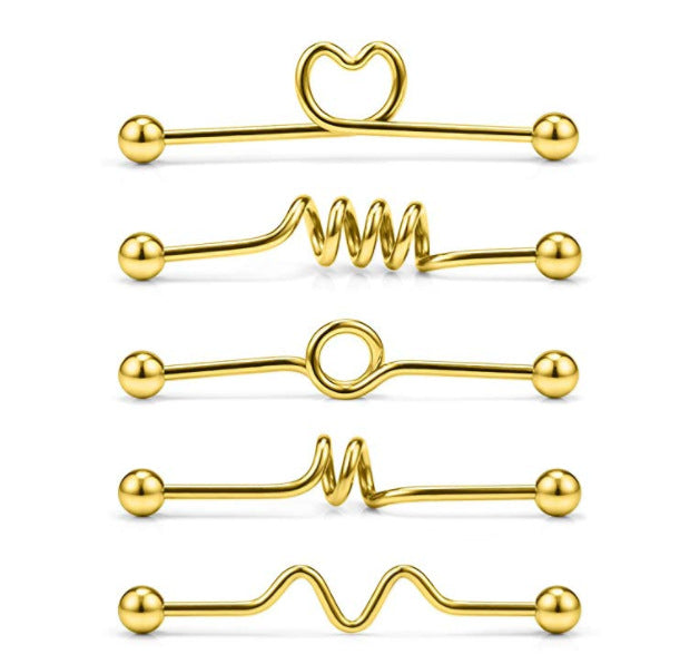 Piece Piercing Industrial Long Brush Holder Earrings