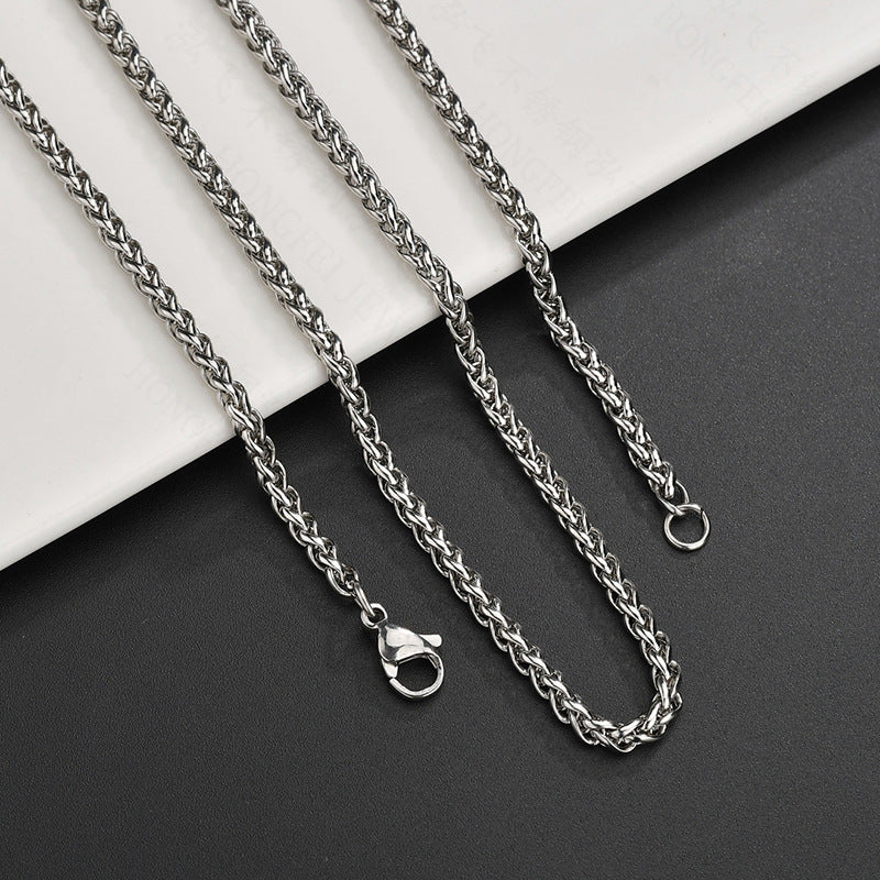 Men's Stainless Steel Ornament Accessories Basket Chain Necklaces