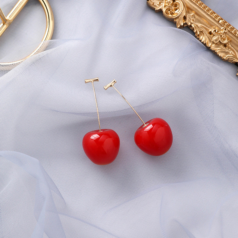 Women's Popular Fashion Sweet Red Fruit Korean Earrings