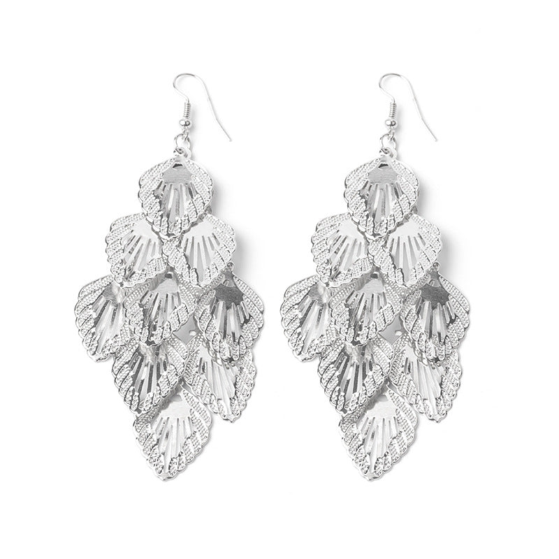 High Profile And Generous Long Hollow Earrings