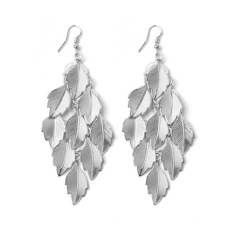 High Profile And Generous Long Hollow Earrings