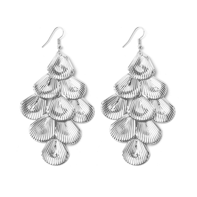 High Profile And Generous Long Hollow Earrings