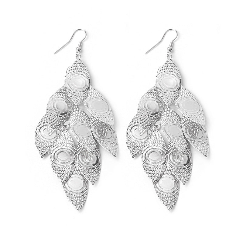 High Profile And Generous Long Hollow Earrings