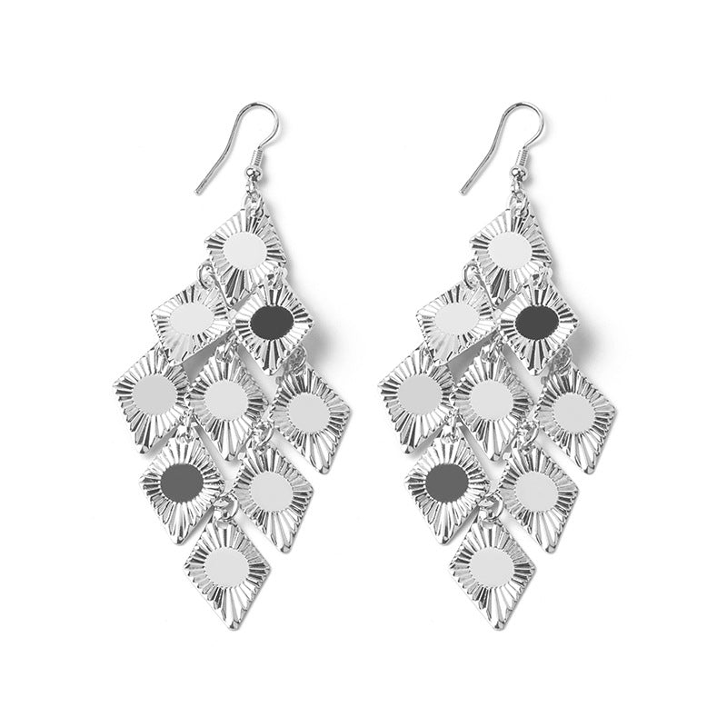 High Profile And Generous Long Hollow Earrings