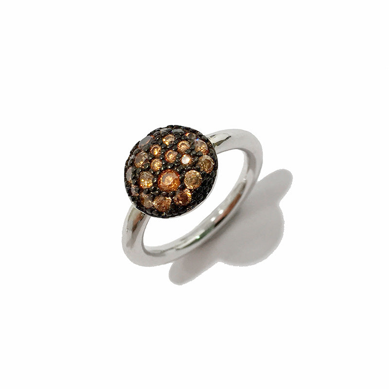 Gorgeous Color Small Mushroom Round Colorful Crystals Female Rings