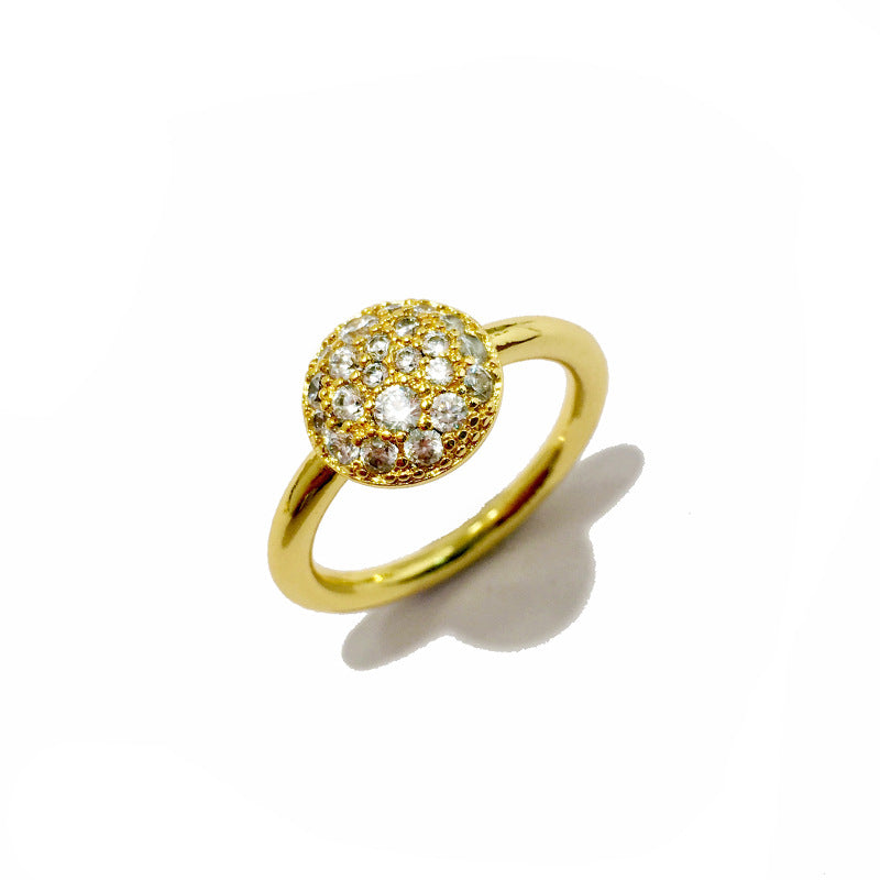 Gorgeous Color Small Mushroom Round Colorful Crystals Female Rings