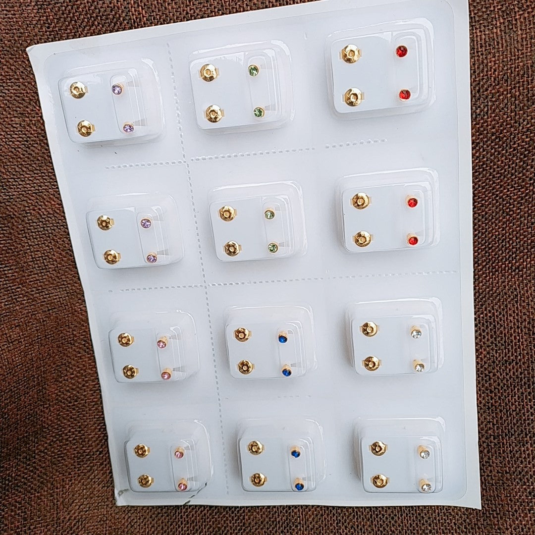 One's Ears Pierced Bullet Special Acrylic Diamond Stud Earrings