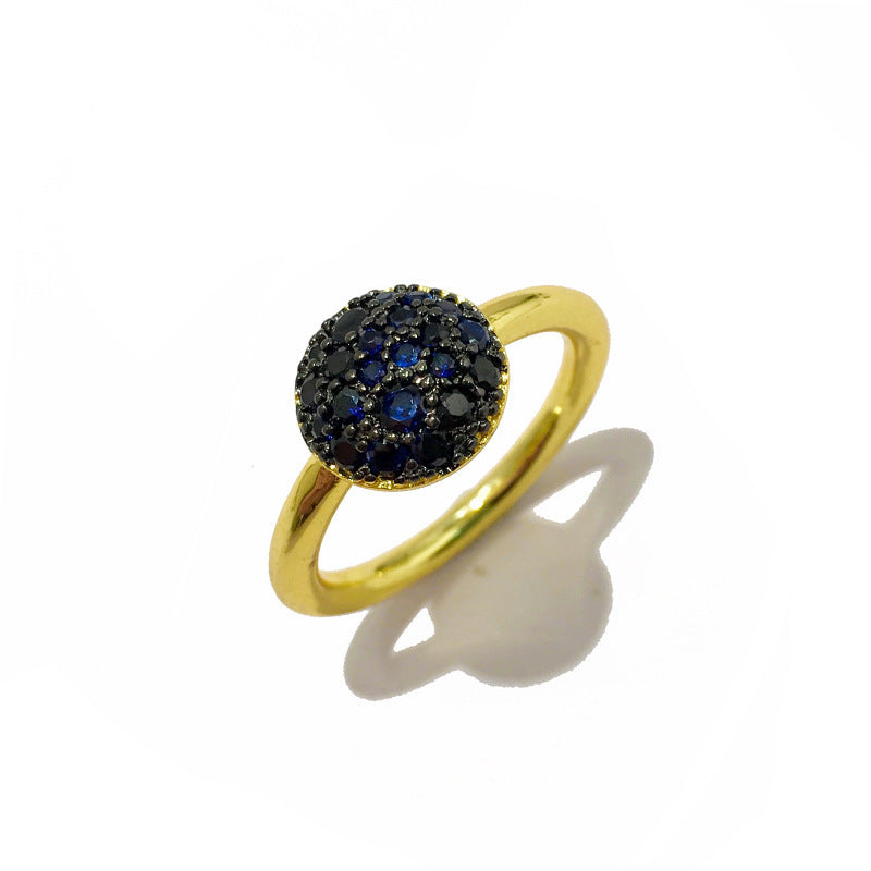Gorgeous Color Small Mushroom Round Colorful Crystals Female Rings