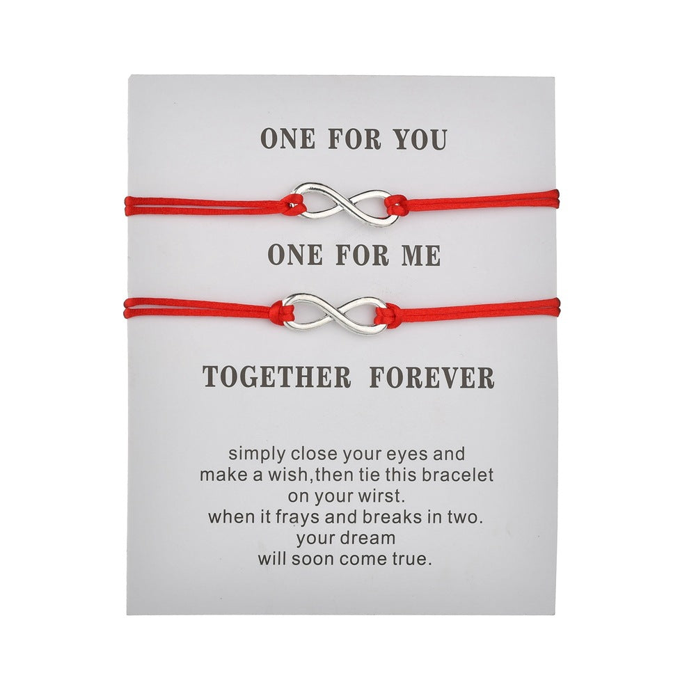 Popular Creative Blessing Card Couple Alloy Bracelets