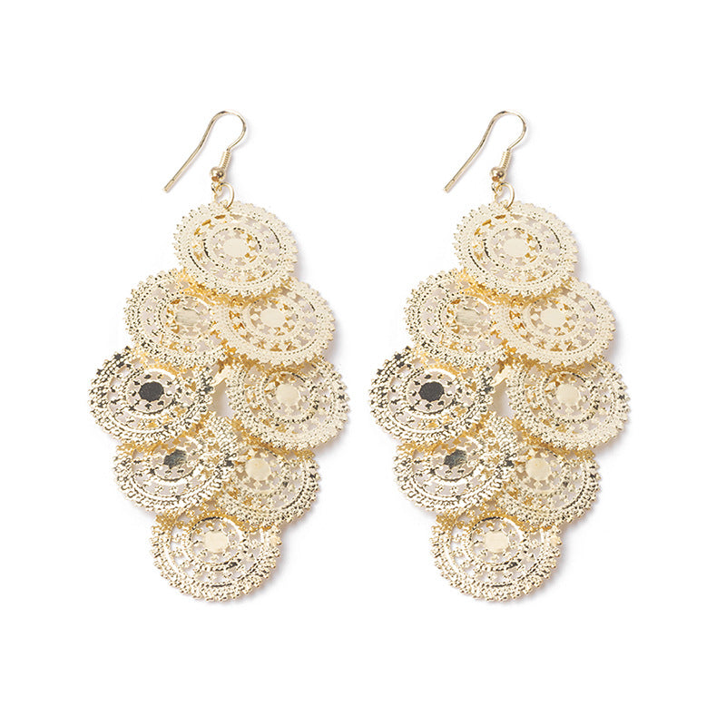 High Profile And Generous Long Hollow Earrings