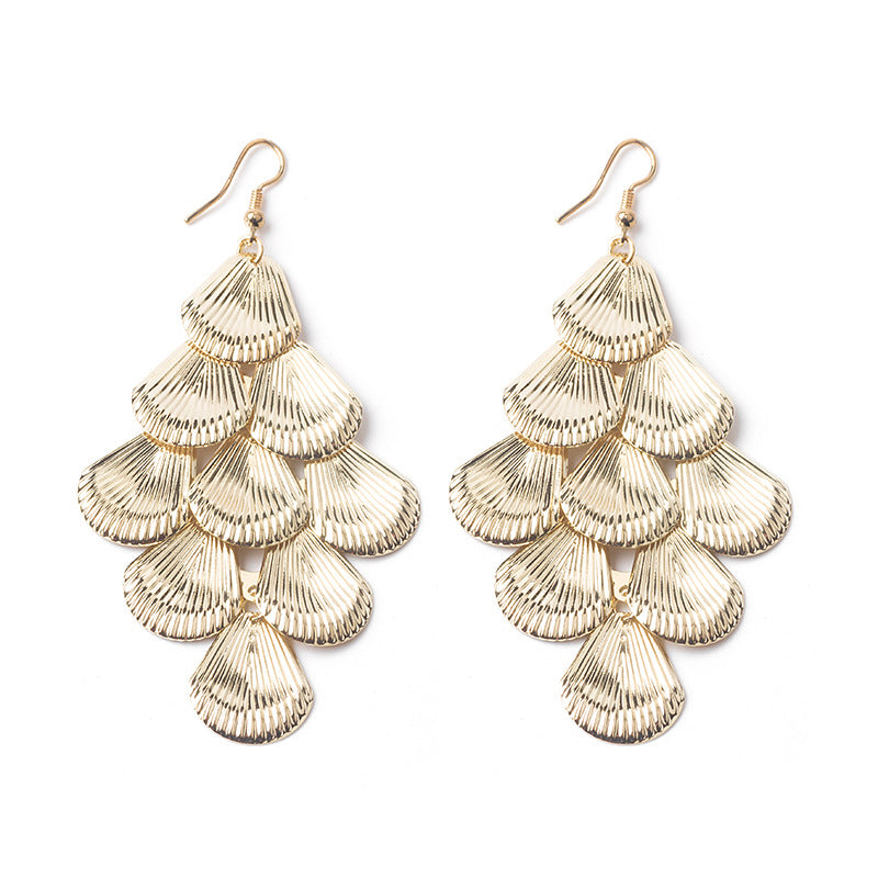 High Profile And Generous Long Hollow Earrings