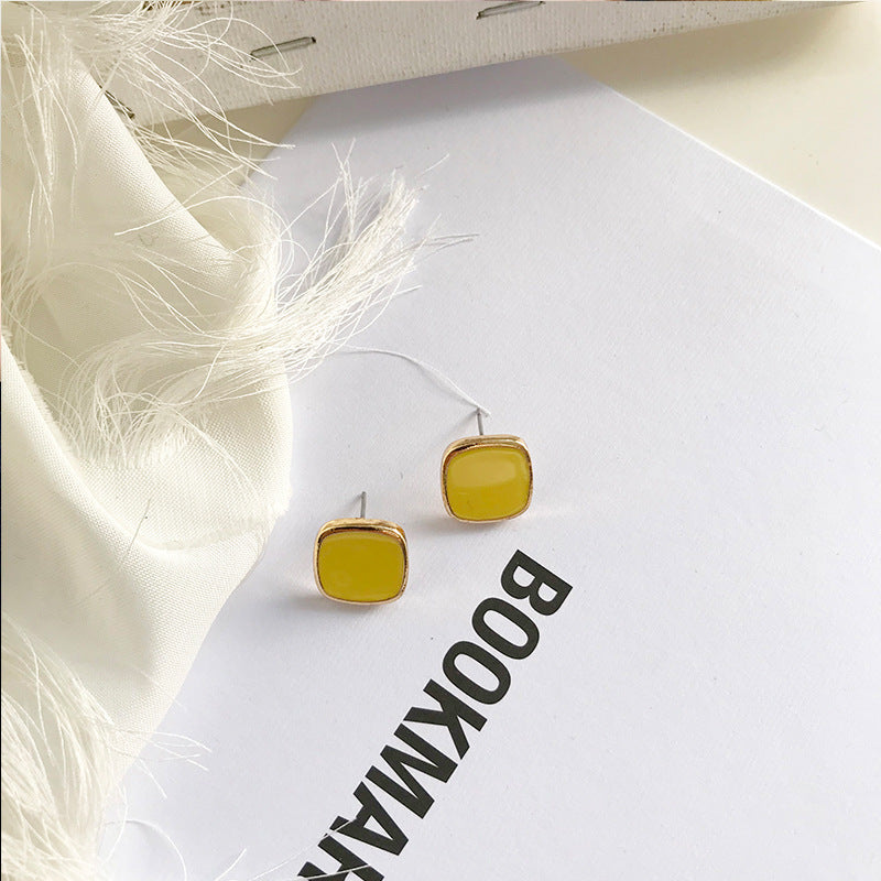 Women's Fresh Yellow Series Pearl Tassel Beautiful Flowers Earrings