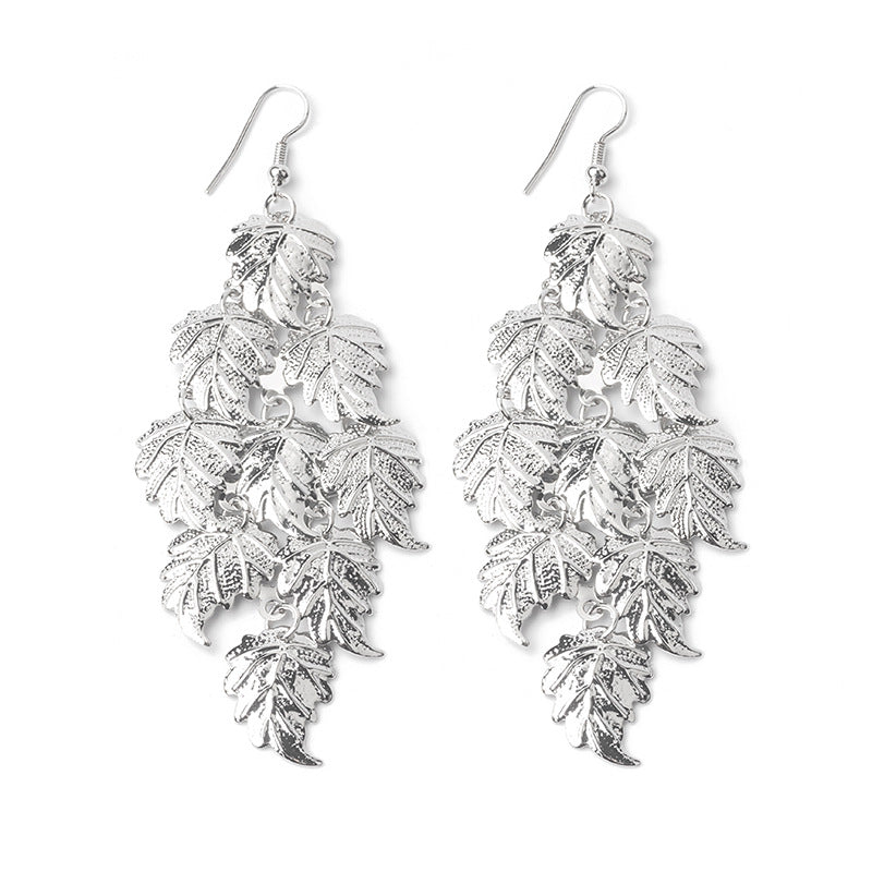 High Profile And Generous Long Hollow Earrings