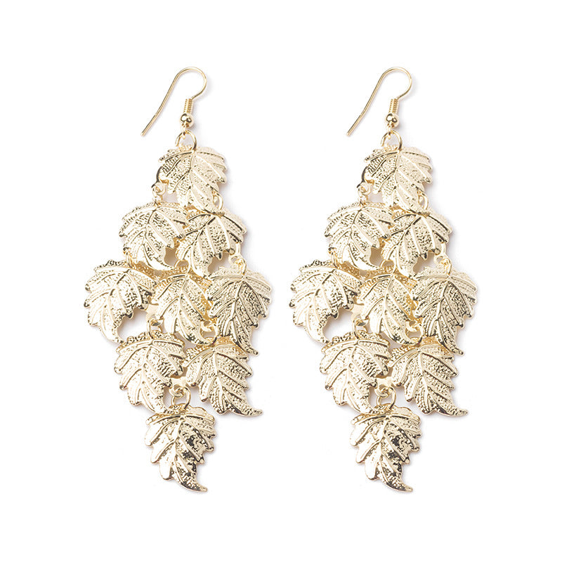 High Profile And Generous Long Hollow Earrings