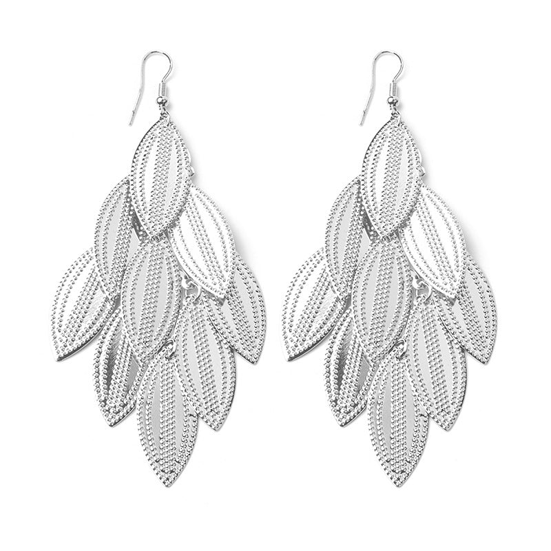 High Profile And Generous Long Hollow Earrings