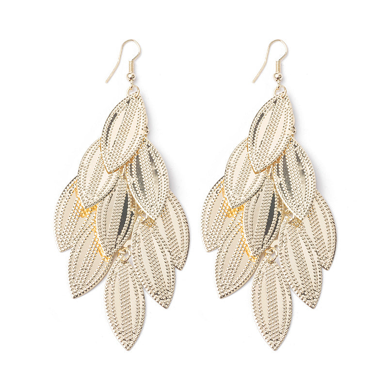 High Profile And Generous Long Hollow Earrings