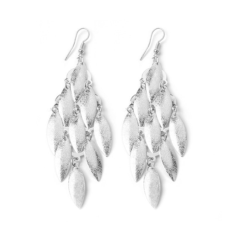 High Profile And Generous Long Hollow Earrings