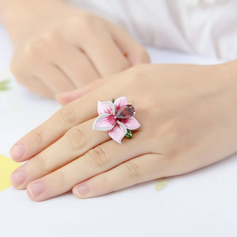 Bagues de bijoux en argent pour femmes, ornement Rose, mode