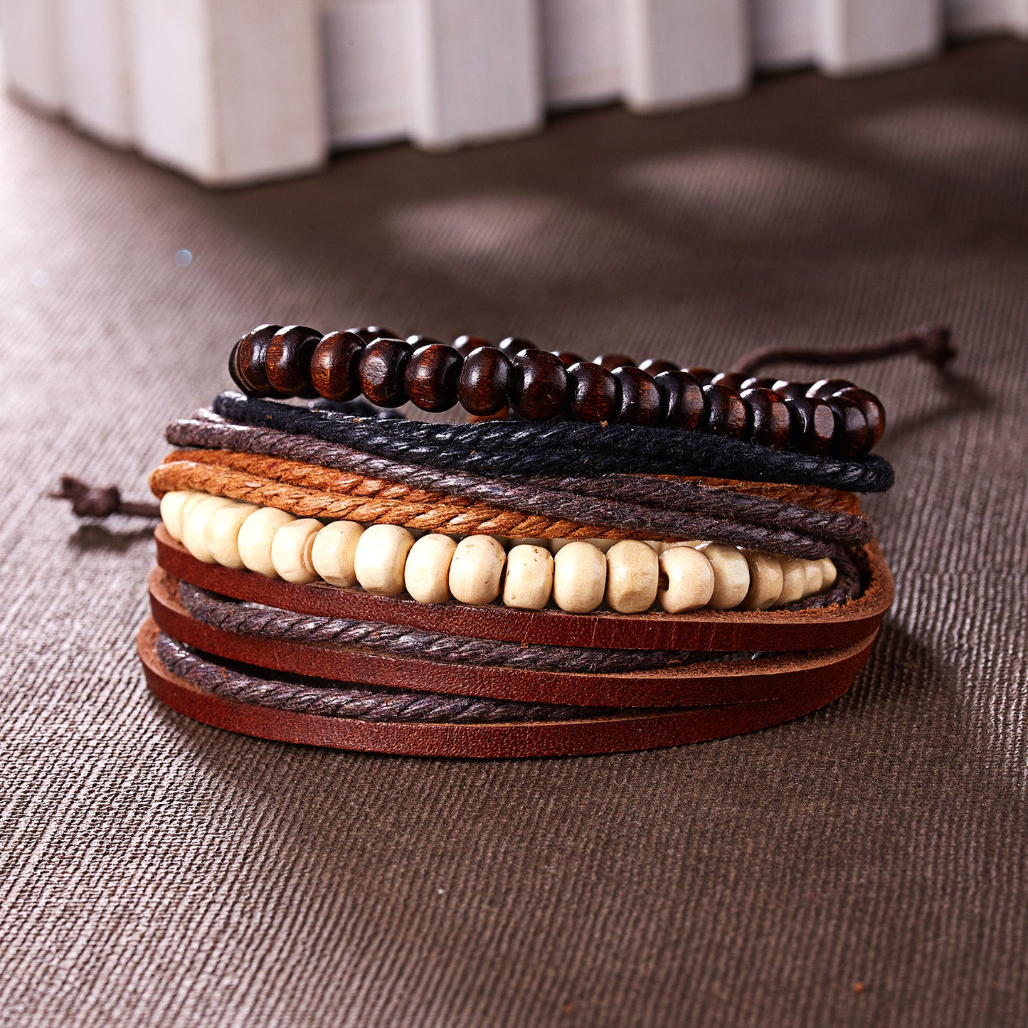 Men's Woven Leather Vintage Jewelry Hipster Bracelets