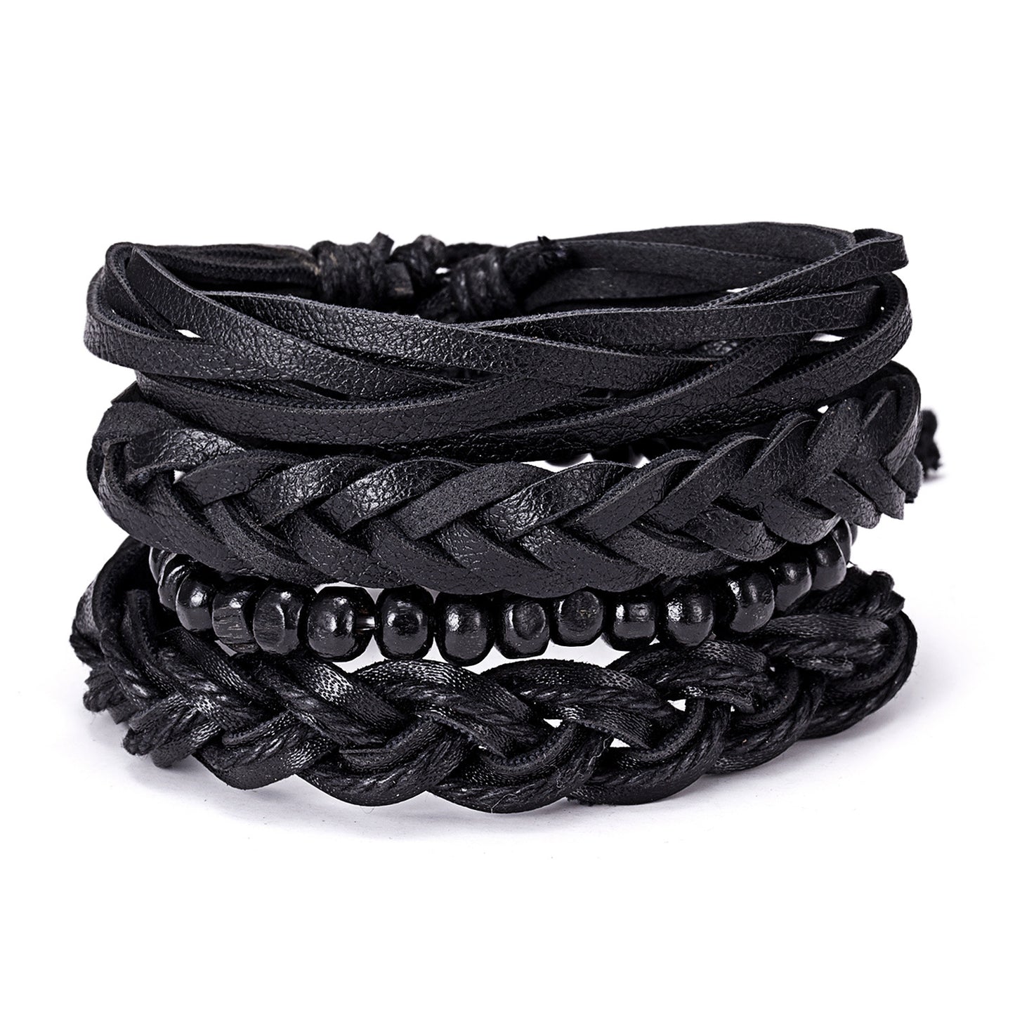 Bracelets hipster en cuir tissé pour hommes, bijoux vintage