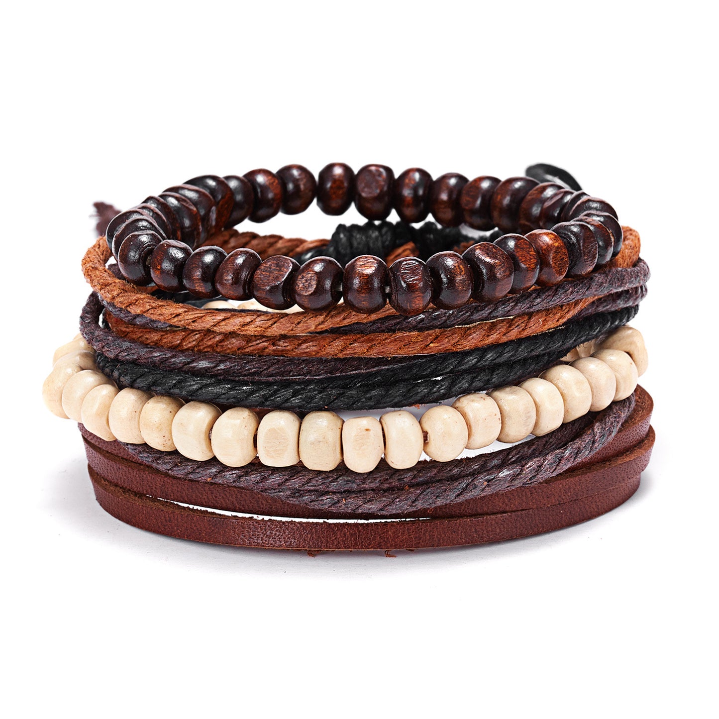 Bracelets hipster en cuir tissé pour hommes, bijoux vintage