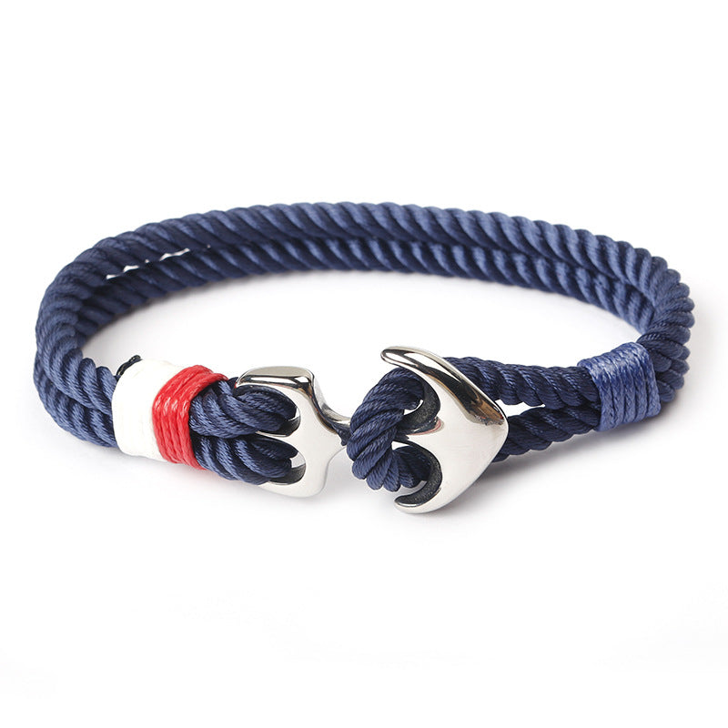 Stainless Steel Titanium Anchor Chain Nylon Bracelets