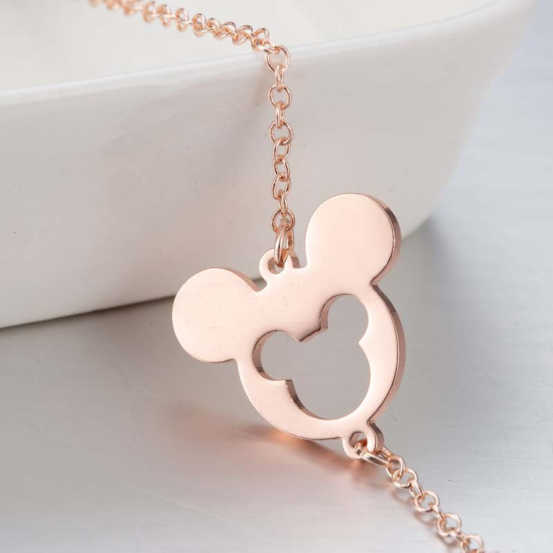 Bijoux Mickey Headwear Bracelets creux en acier inoxydable