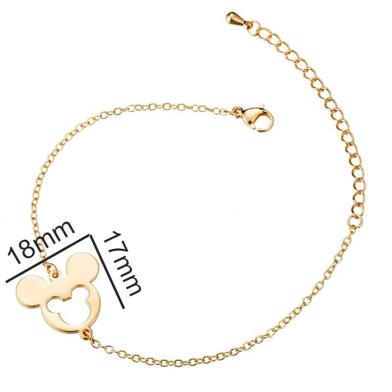 Mickey Headwear Jewelry Stainless Steel Hollow Bracelets