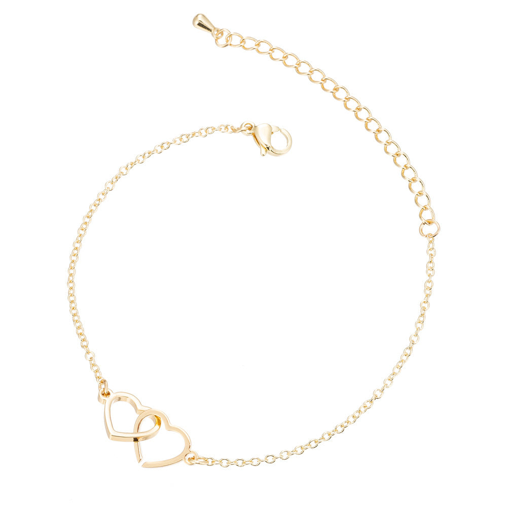 Pendentif cœur à cœur de personnalité, Bracelets d'amour simples pour Couple