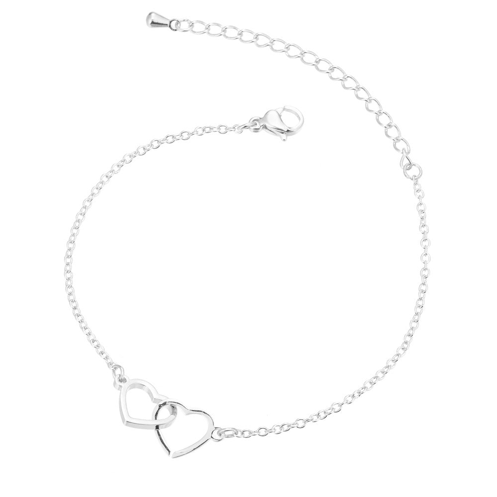 Pendentif cœur à cœur de personnalité, Bracelets d'amour simples pour Couple