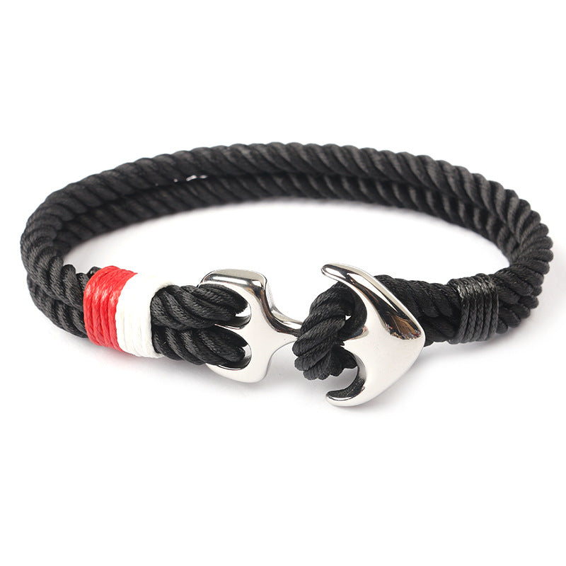 Stainless Steel Titanium Anchor Chain Nylon Bracelets