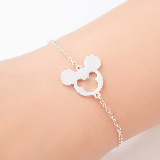 Bijoux Mickey Headwear Bracelets creux en acier inoxydable