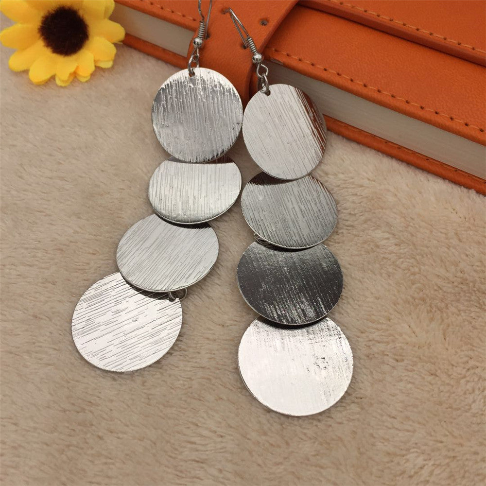 Women's Long Metal Frosted Fashion High Cold Earrings