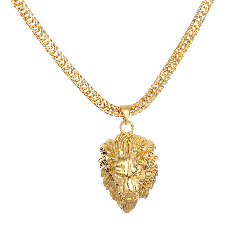 Tide Alloy Lion's Head Hip Hop Necklace