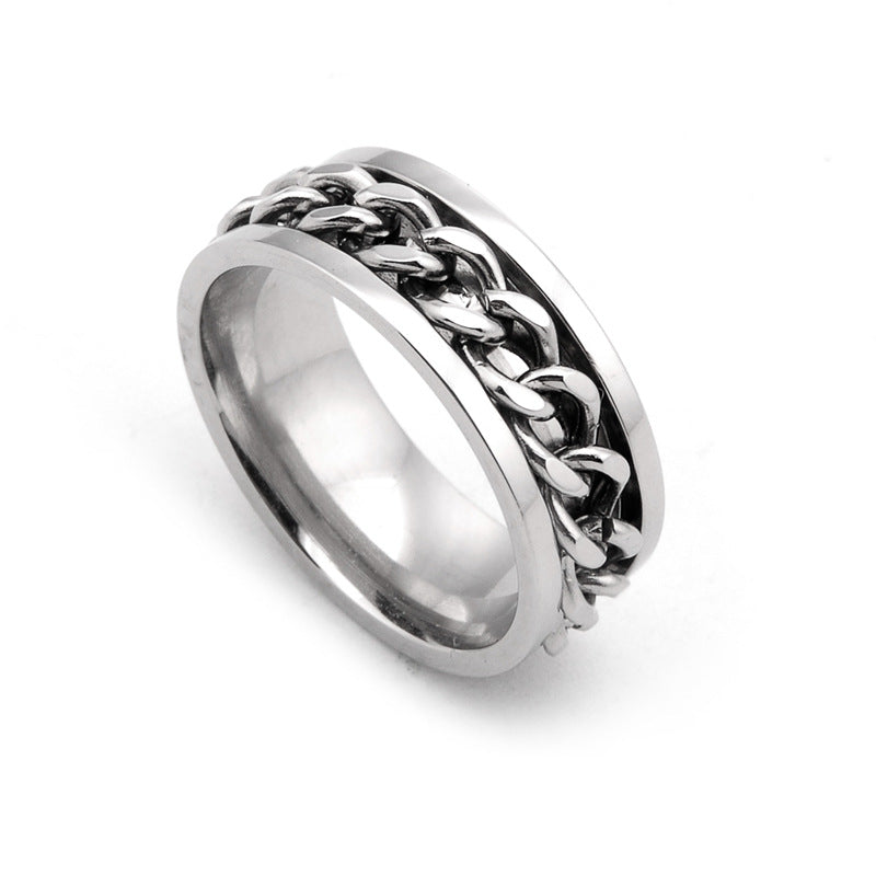 Men's Wind Stainless Steel Rotatable Chain Bottle Opener For Ring