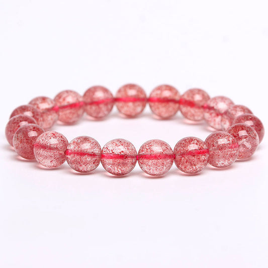 Bracelets rouge sang de pigeon de quartz de fraise naturelle