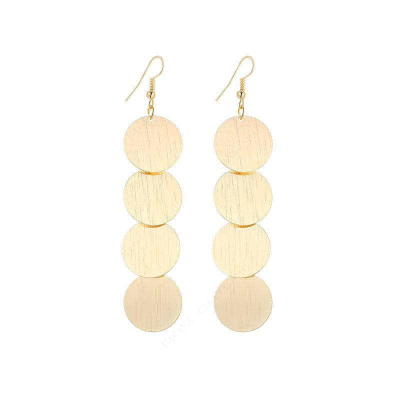 Women's Long Metal Frosted Fashion High Cold Earrings