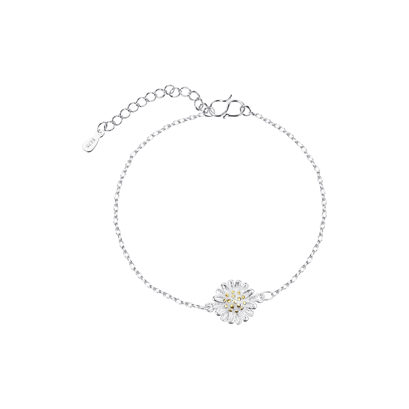 Damen Daisy Sier Gold Sunflower Chrysanthemum Clavicle Fashion Small Fresh Armbänder