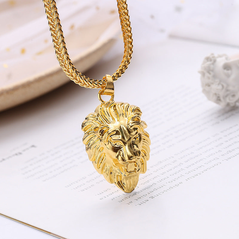 Tide Alloy Lion's Head Hip Hop Necklace