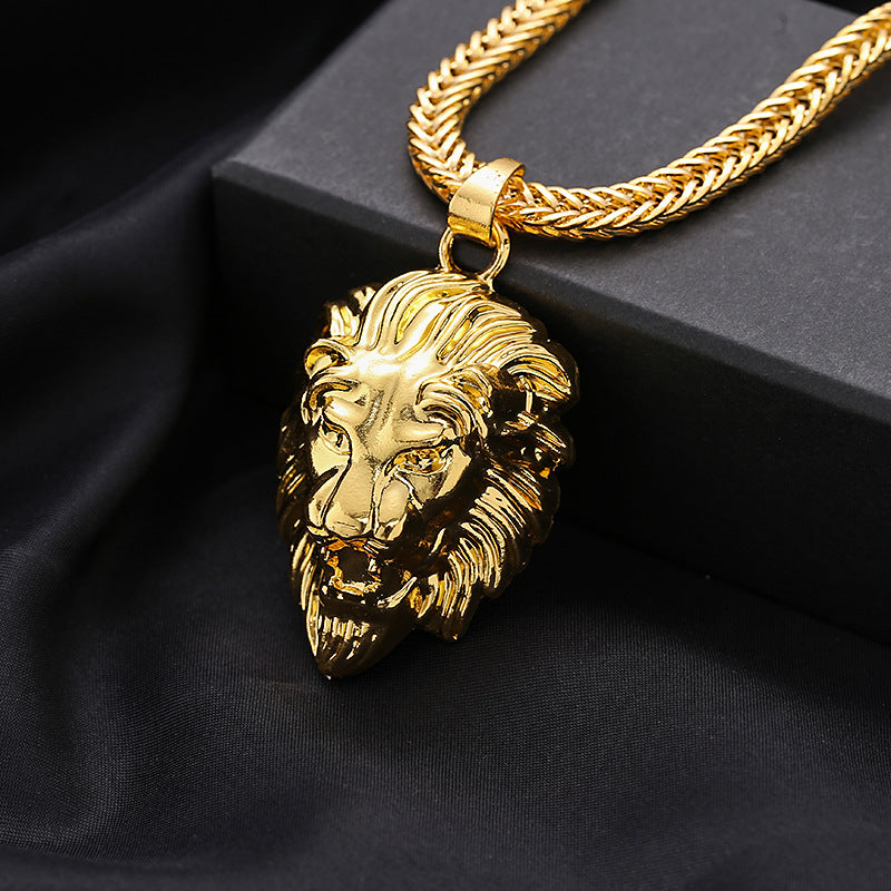 Tide Alloy Lion's Head Hip Hop Necklace