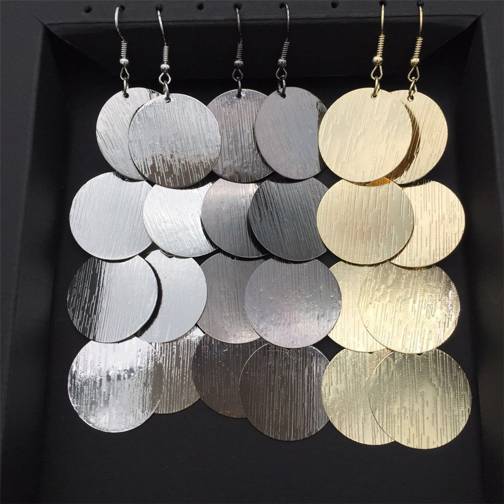 Women's Long Metal Frosted Fashion High Cold Earrings