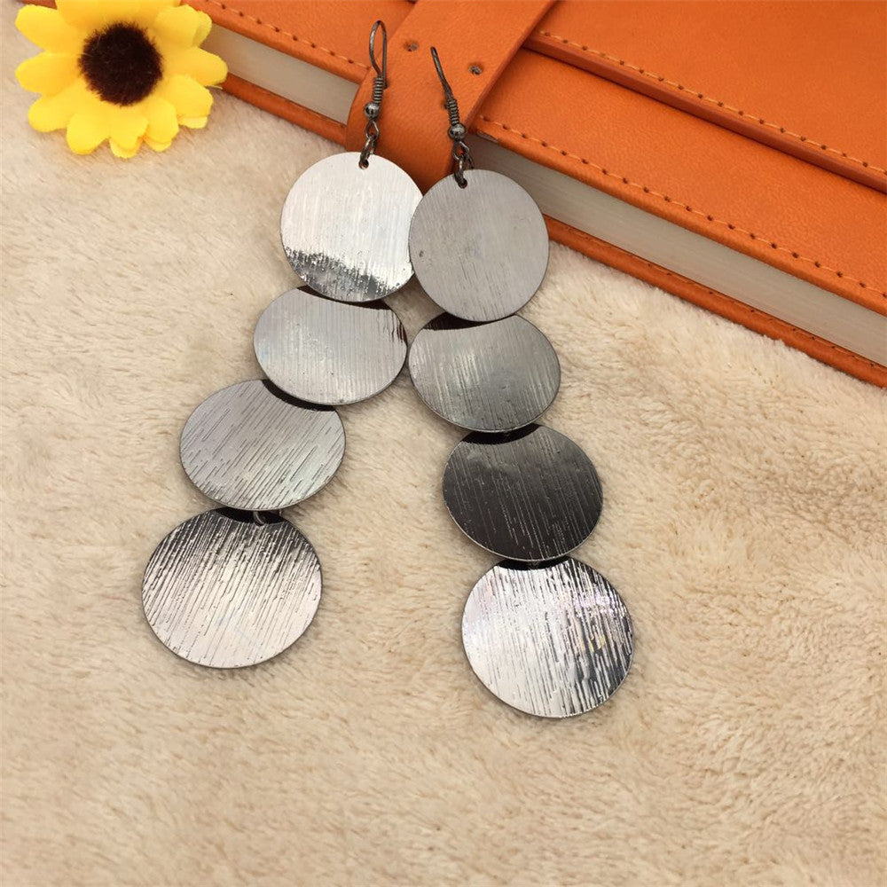 Women's Long Metal Frosted Fashion High Cold Earrings