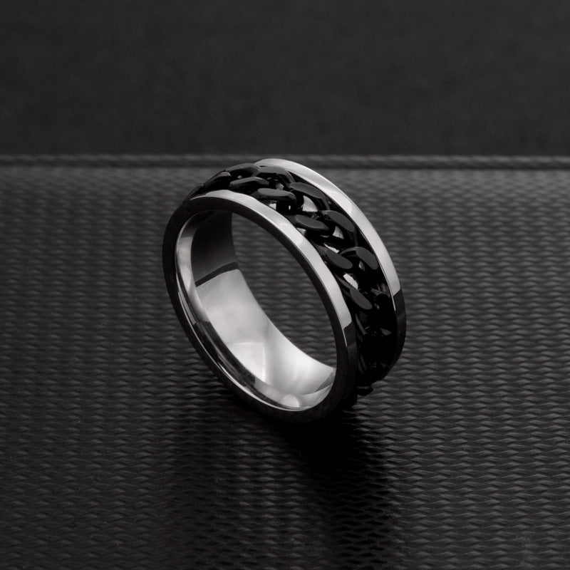 Men's Wind Stainless Steel Rotatable Chain Bottle Opener For Ring