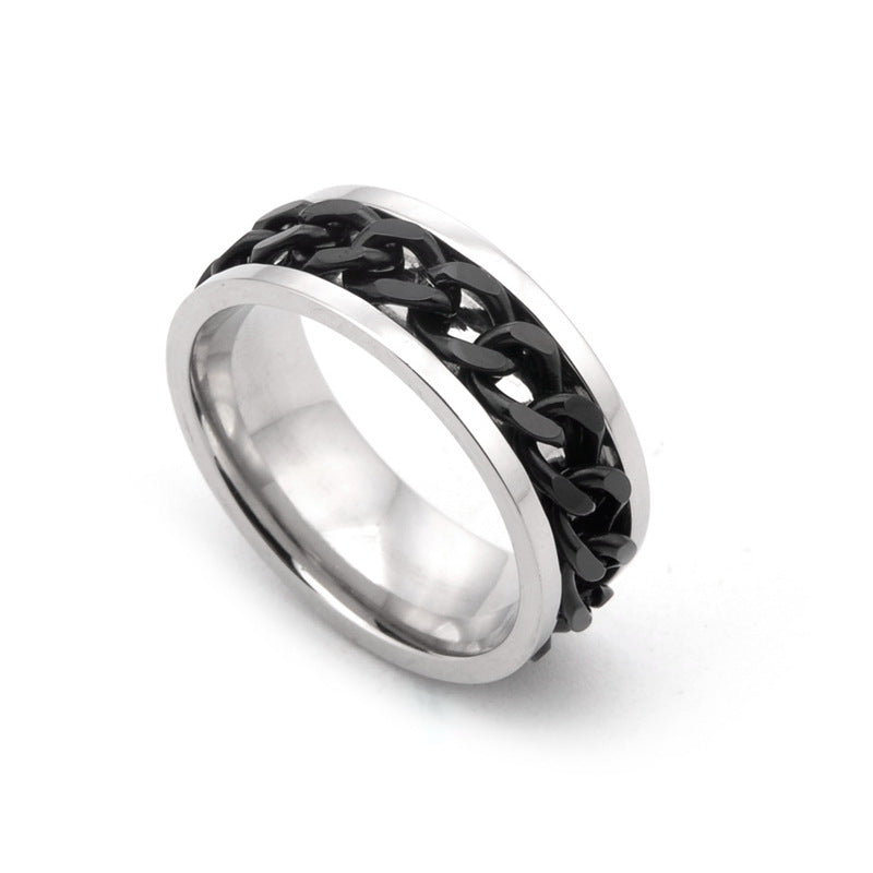 Men's Wind Stainless Steel Rotatable Chain Bottle Opener For Ring