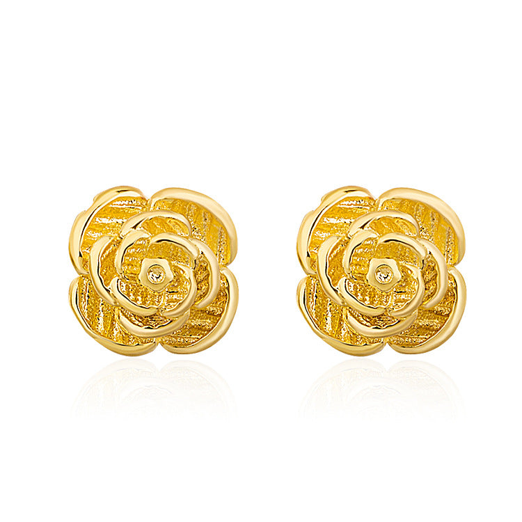 Women's Flower Ear Classic Gold Plated Cherry Earrings