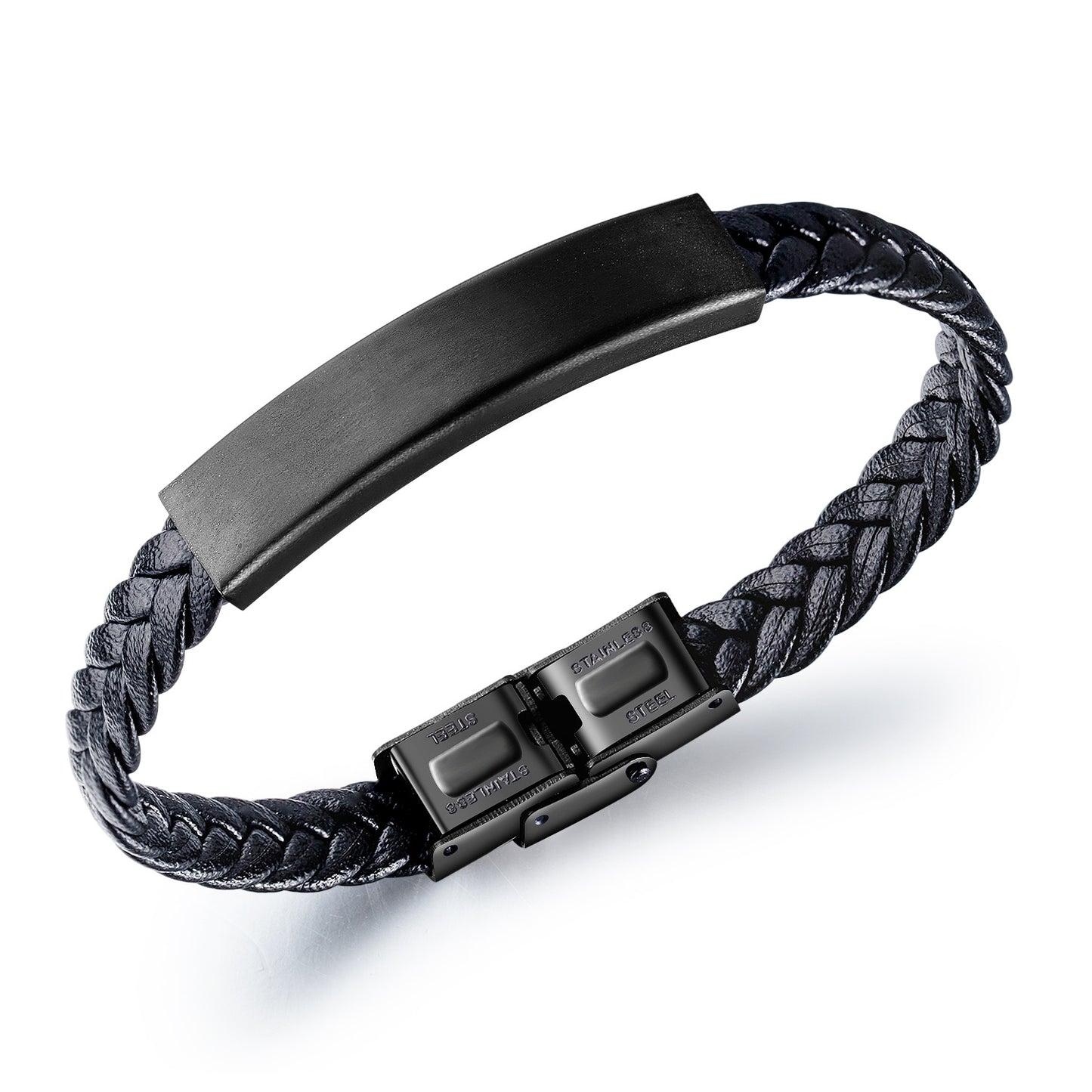 Accessoires pour hommes Bracelets de mode vintage en acier inoxydable noir