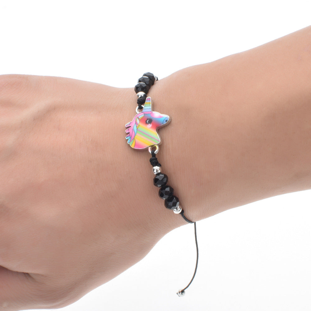 Frauen-Malerei-Öl-Schnur bunte Kristallperlen handgewebte Armbänder